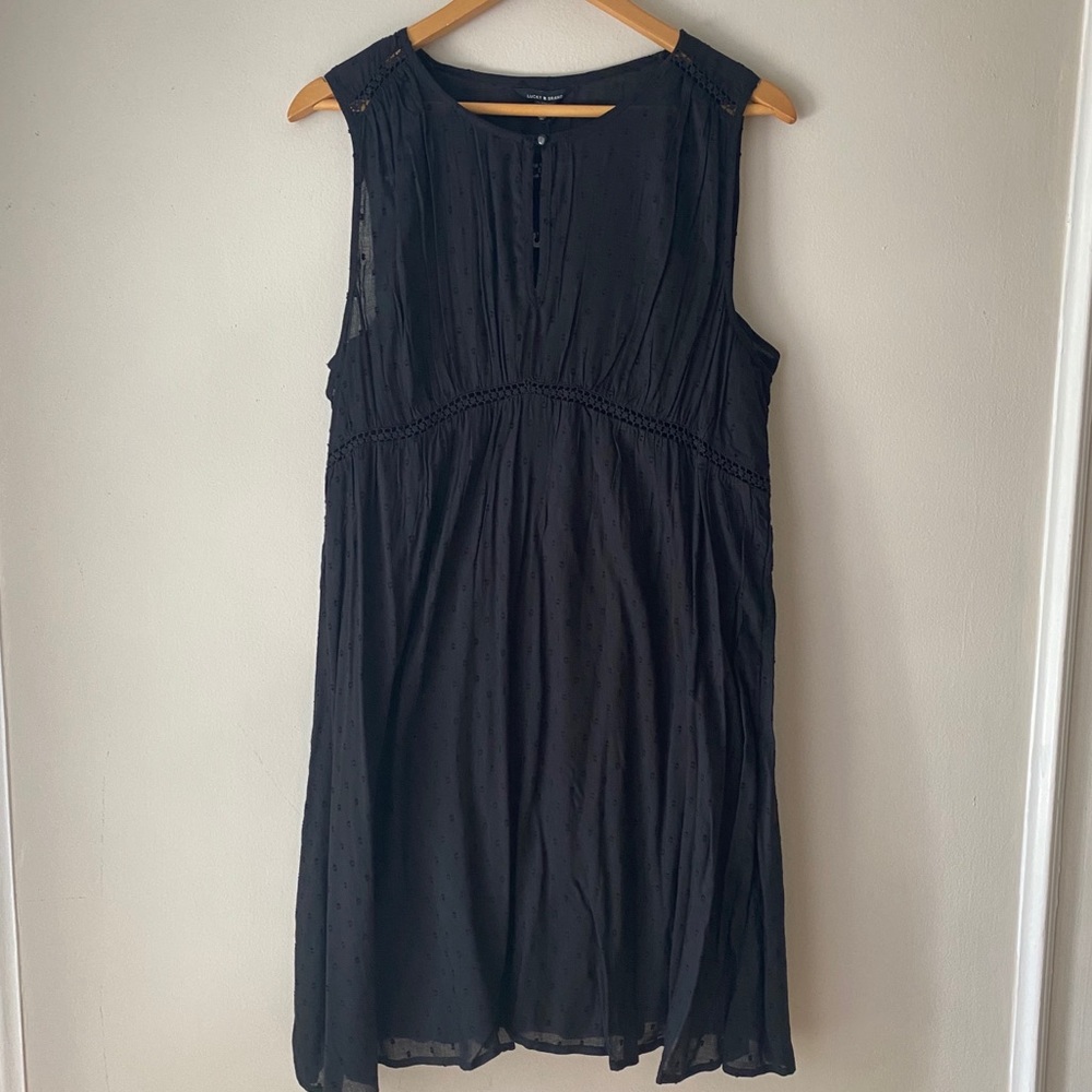 Lucky Brand Black Sleeveless Midi Dress